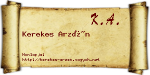 Kerekes Arzén névjegykártya