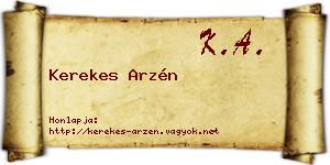 Kerekes Arzén névjegykártya